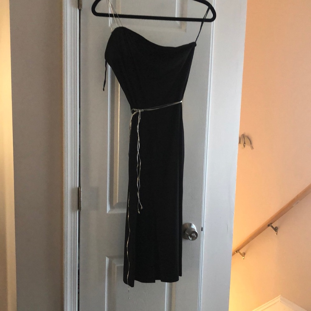 Vintage one a kind black dress with silver accents